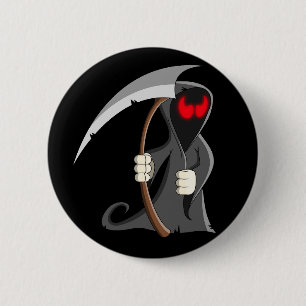 Rode ogen dood ronde button 5,7 cm