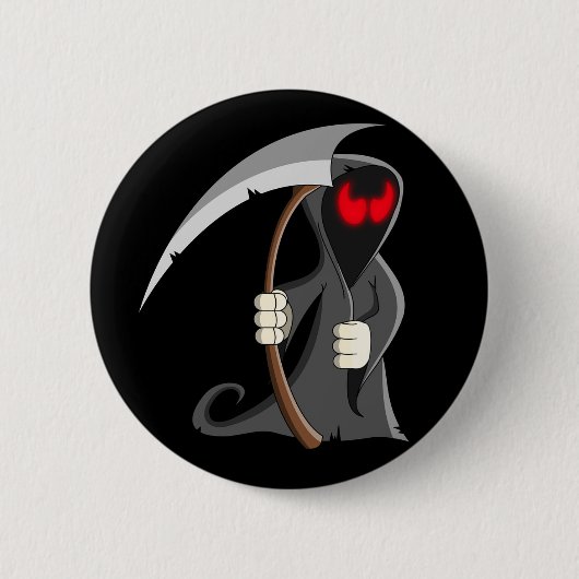 Rode ogen dood ronde button 5,7 cm (Voorkant)