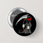 Rode ogen dood ronde button 5,7 cm (Voorkant /achterkant)