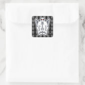 Rode ogen pointe oren vampier-achtig schepsel v1.2 vierkante sticker (Tas)
