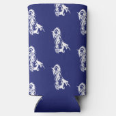 Rode ogen witte draak op blauw (Achterkant)