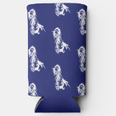 Rode ogen witte draak op blauw (Voorkant)