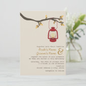 Rode olie Lantaarn Wilderness / Camping Fall Wedde Kaart (Staand voorkant)