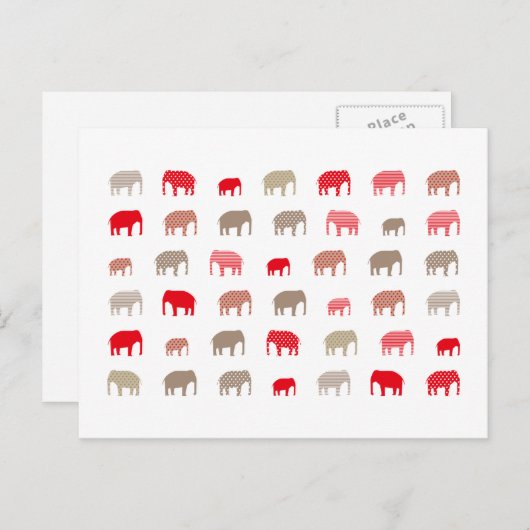 rode olifant briefkaart (Voorkant / Achterkant)