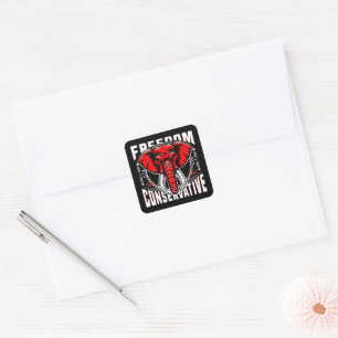 Rode Olifant Geloof Familievrijheid Conservatief Vierkante Sticker