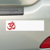 Rode Om-symbool Bumpersticker (Op auto)