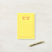 rode omhulde naamplaat post-it® notes (Op bureau)