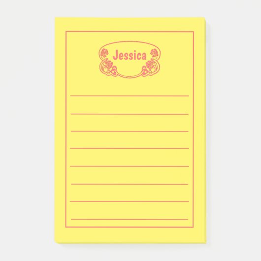 rode omhulde naamplaat post-it® notes (Voorkant)