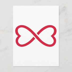 Rode oneindige liefdesharten briefkaart