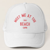 Rode Ontmoet Me Bij Het Strand Persoonlijk Trucker Pet (Voorkant)