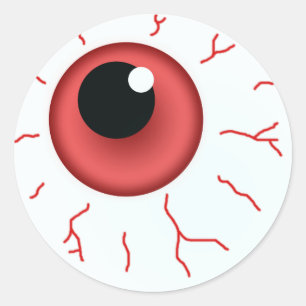 Rode Oog Voor Leuke Halloween Ronde Sticker