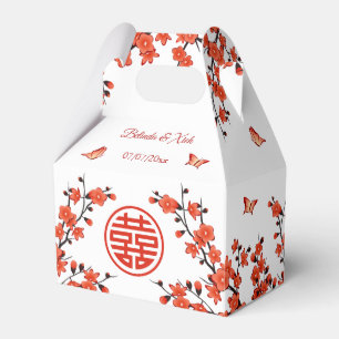 Rode Oosterse Bloem Chinese Huwelijk Bedankdoosjes
