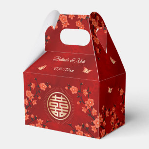 Rode Oosterse Bloesem Chinese Huwelijk Bedankdoosjes