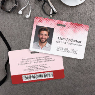 Rode op maat gemaakte personeels-ID-fotobadge Badge