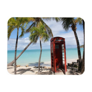 Rode openbare telefooncel op Antigua Magneet