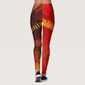 Rode Oranje    Abstracte Leggings (Achterkant)