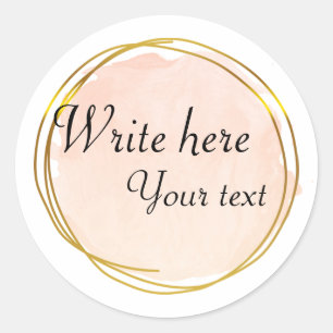 Rode Oranje Aquarel Cirkel Goud Elegant Ronde Sticker