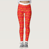 Rode Oranje Camouflage Leggings (Voorkant)