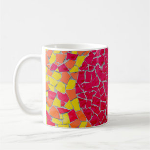 Rode, oranje en gele illustraties koffiemok