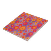 Rode Oranje en Paarse hippy-ventilator Tegeltje (Zijkant)