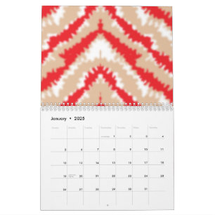 Rode, oranje en roze textuurpatronen en motieven kalender