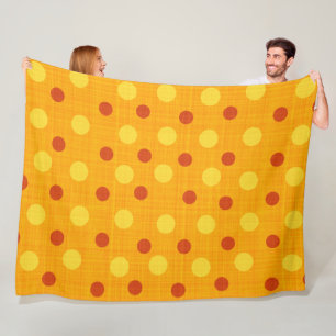 RODE ORANJE GEEL AUTUMN POLKA DOTS FLEECE DEKEN