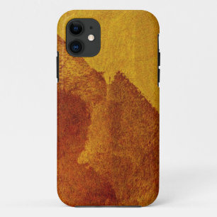 Rode oranje gele abstracte tekenkunst iPhone 11 hoesje