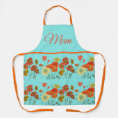 Rode Oranje gele maaltijd Bloem Moeder Schort (Voorkant)