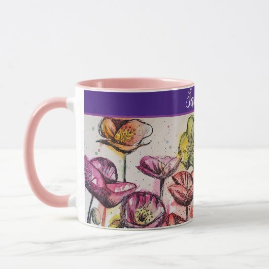 Rode Oranje gele papaverbloemen papaver Mok (Links)