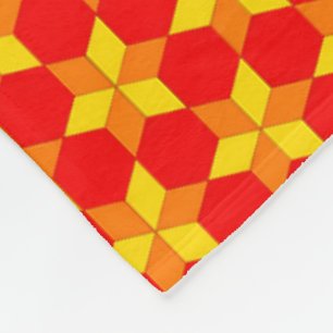 Rode Oranje Geometrische Sherpa Deken