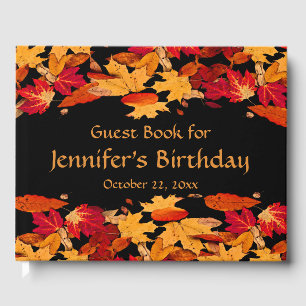 Rode Oranje herfst Birthday Party Guest Book Gastenboek