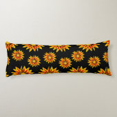 Rode Oranje Kus Gouden Vlam Gazania Bloemen Lichaamskussen (Achterkant)