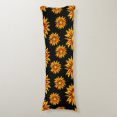 Rode Oranje Kus Gouden Vlam Gazania Bloemen Lichaamskussen (Voorkant Verticaal)