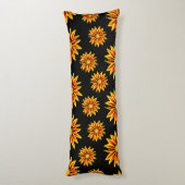 Rode Oranje Kus Gouden Vlam Gazania Bloemen Lichaamskussen (Achterkant (Verticaal))
