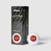 Rode Oranje moderne monogram naam Golfballen (Verpakking)