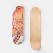 Rode Oranje octopus-Waterverf Skateboard (Voorkant)