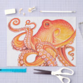 Rode Oranje octopus-Waterverf Tissuepapier (Craft)