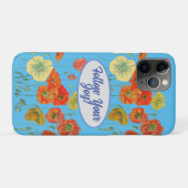 Rode Oranje papaver blauw Case-Mate iPhone Case (Achterkant (horizontaal))