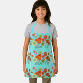 Rode Oranje papaver Bloedbloem Aqua A Schort (Insitu)