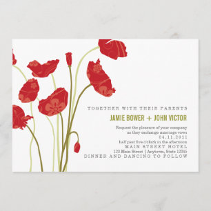 Rode-Oranje papaver-weddenschap Kaart