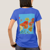 Rode Oranje papaverbloem-Waterverf T-shirt (Achterkant)