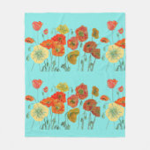Rode Oranje papavermakerij Fleece Deken (Voorkant)