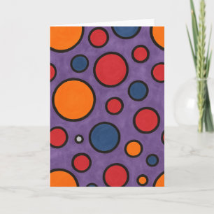 Rode & Oranje Polka-Dot Groet Kaart
