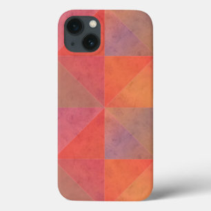 Rode Oranje Roze Aquarel Driehoeken Geometrische K iPhone 13 Hoesje