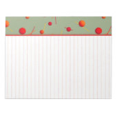 Rode Oranje Stippen en linnen groen Notitieblok aa (Voorkant)