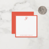 Rode Oranje witte handgeschreven monogram Sjabloon (Voorkant / Achterkant in situ)