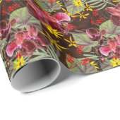 Rode orchideeën. cadeaupapier (Rol Hoek)