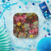 Rode orchideeën. papieren bordje (Feest)