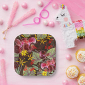 Rode orchideeën. papieren bordje (Feest)