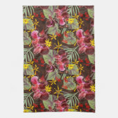 Rode orchideeën. theedoek (Verticaal)